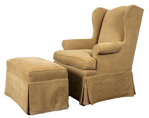 Upholstered Wingchair and Ottoman (7416023810205)