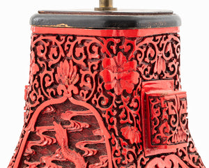 Chinese Cinnabar Lamp with Dragon Motif (7256067965085)