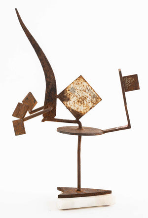 Brutalist Modern Abstract Metal Sculpture (7215110946973)