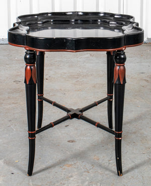 Victorian Ebonized Tray Side Table (7219416105117)