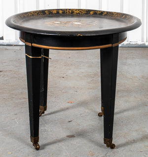 Victorian Ebonized Tray Side Table (7219417841821)