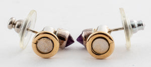 Artisan Silver & 14K Yellow Gold Amethyst Earrings (7279128707229)