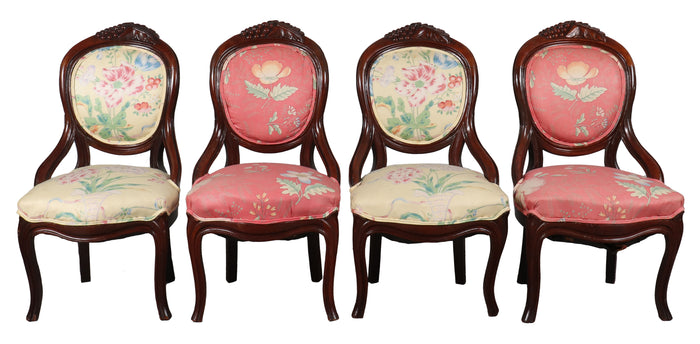 American Rococo Revival Style Wooden Chairs, 4