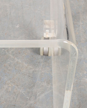 Modern Lucite Waterfall Side Table on Casters (7219401457821)