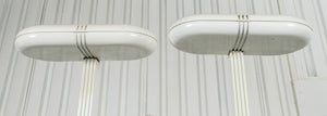 Italian White Enameled Metal Torchere Lamps, Pair (7427932356765)