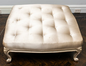Louis XV Revival Large Silvered Ottoman (7221432975517)