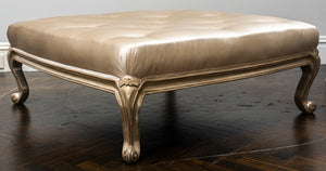 Louis XV Revival Large Silvered Ottoman (7221432975517)