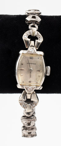Longines 14K White Gold Diamond Ladies Watch