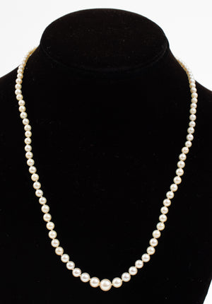 14K White Gold Graduated Cultured Pearl Necklace (7323323564189)