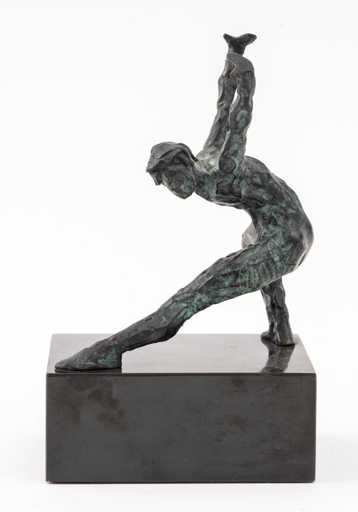 Maher Dancing Nude Bronze Sculpture, Signed