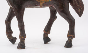 Indian Painted and Inlaid Wood Horse Carving (7327471075485)