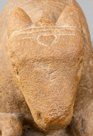 Indian Sandstone Nandi Sculptures, Pair (8177779081523)