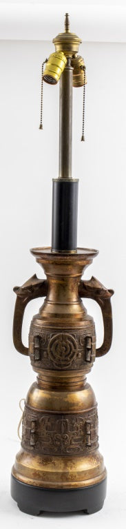 Chinese Gilt Bronze Urn Mounted as Lamp (7501532233885)