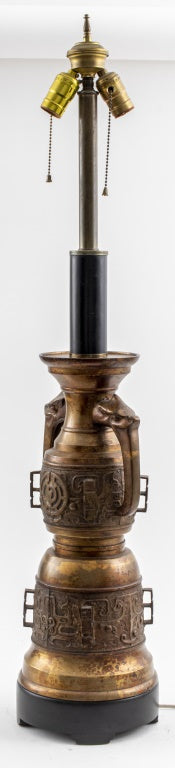 Chinese Gilt Bronze Urn Mounted as Lamp (7501532233885)