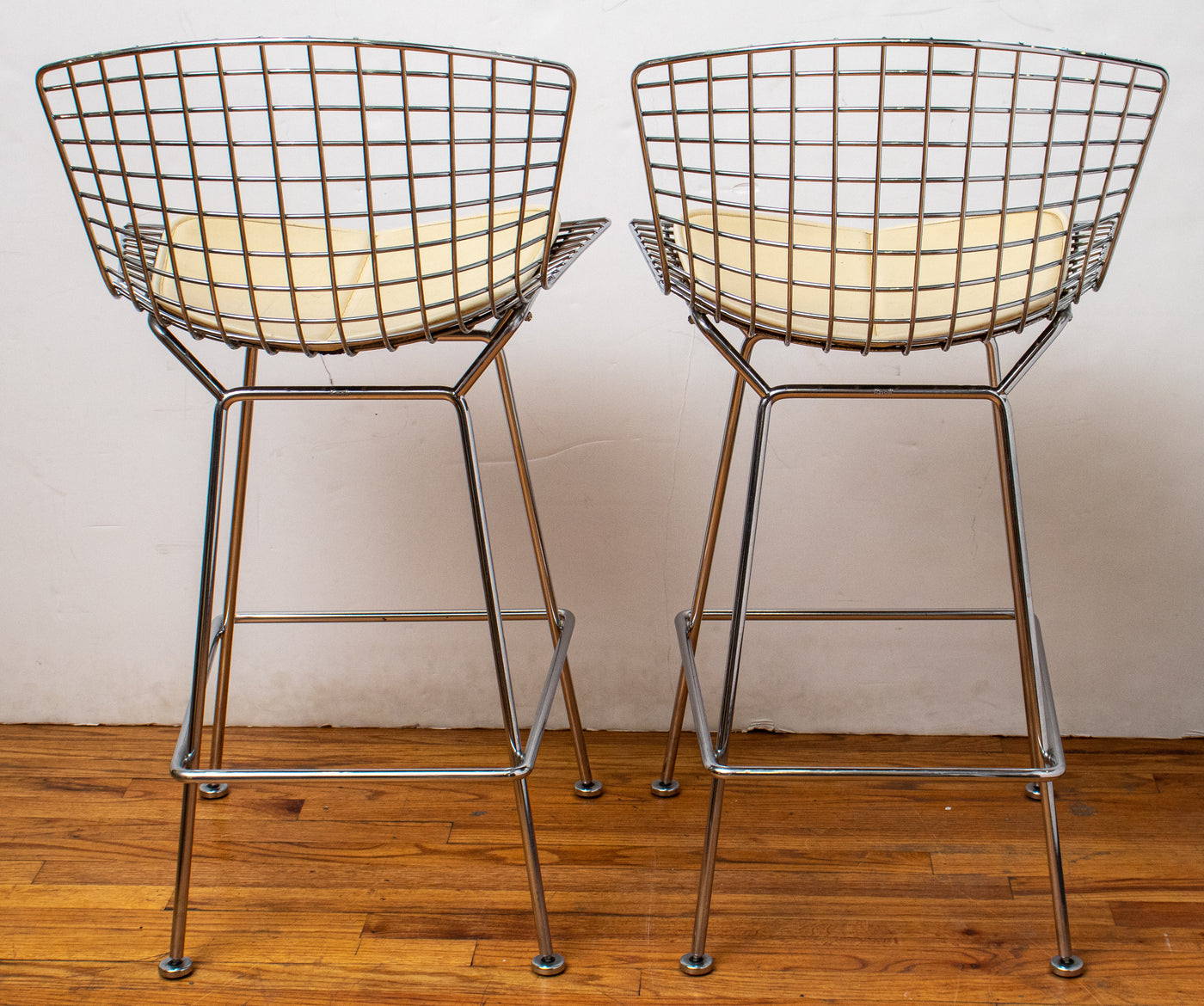 Sold at Auction: PAIR MODERNIST CHROME BAR STOOLS. LOUIS VUITTON STYLE