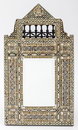 Levantine Mother-of-Pearl & Ebony Marquetry Mirror (7348999815325)