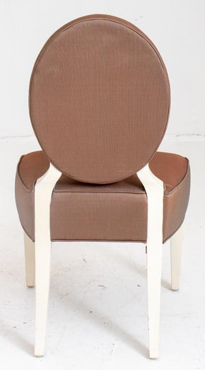 Hollywood Regency Style Cream Lacquer Side Chair (7411210223773)