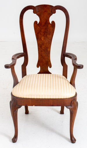 Queen Anne Style Mahogany Open Armchair (7504675897501)