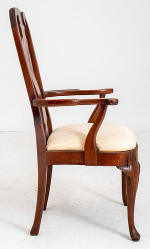 Queen Anne Style Mahogany Open Armchair (7504675897501)