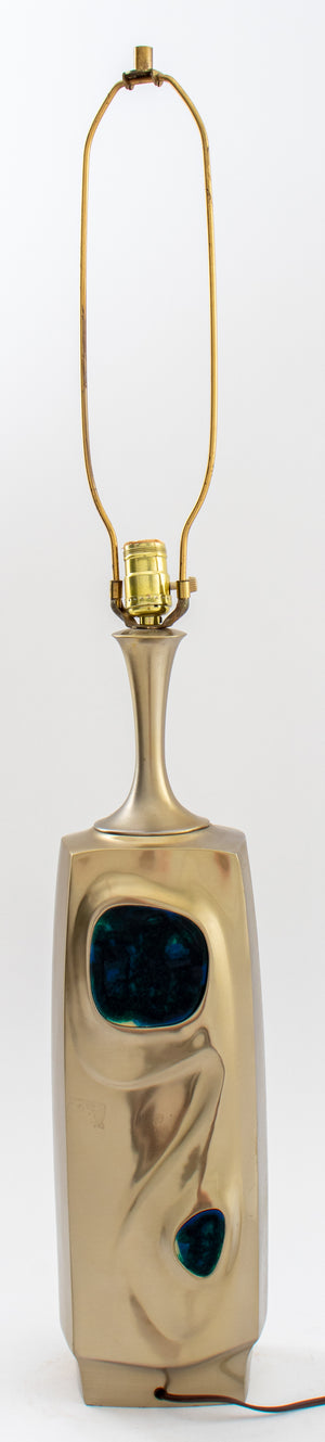 Mod 1960s Style Gold Tone Lamp (7410259230877)