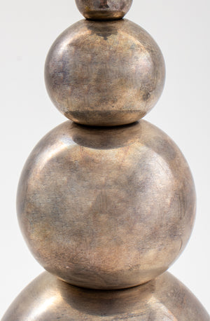 Modern Silvered Metal Stacked Sphere Lamp (7419285373085)