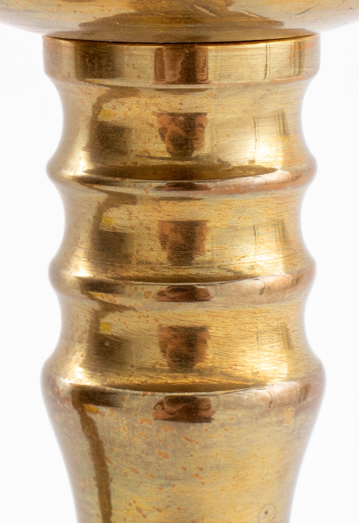 Pair of brass bell shape candlesticks, 11 high, pair of brass candlesticks  with oval bases, 10 high, pair of brass beehive candlesticks, 12 high