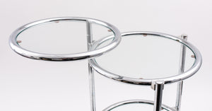 Modern Chrome & Glass Adjustable 3 Tier Side Table (7412737540253)