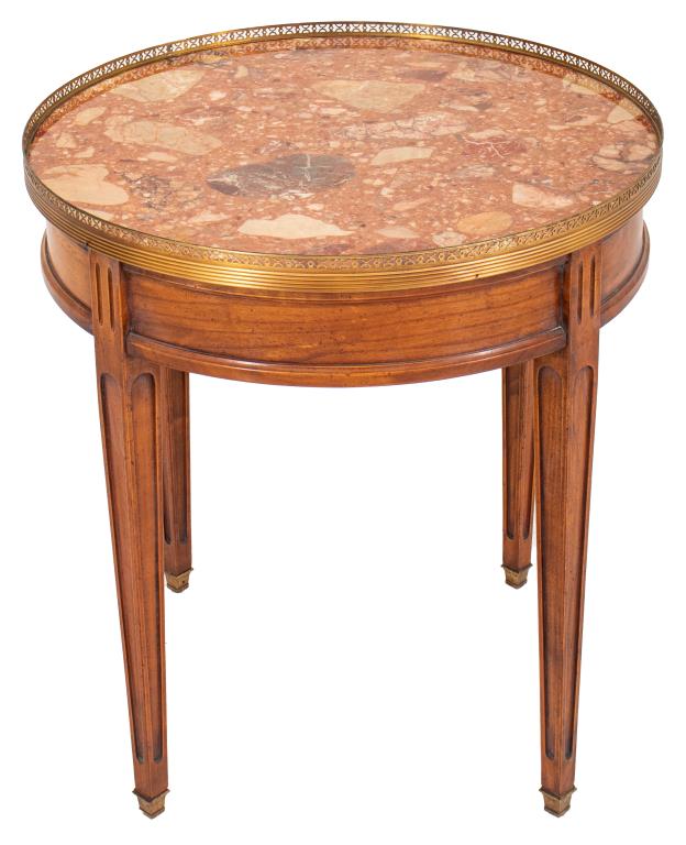 Louis XVI Style Marble Mounted Table a Bouillotte