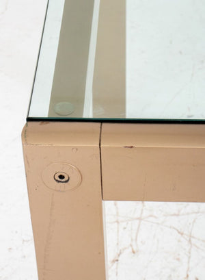 Modern Glass Inset Enamelled Frame Dining Table (8116920058163)