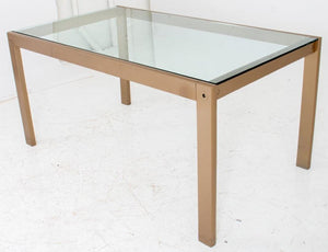 Modern Glass Inset Enamelled Frame Dining Table (8116920058163)