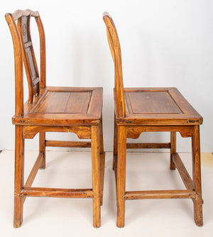 Chinese Hardwood Side Chairs, Pair (7524689969309)