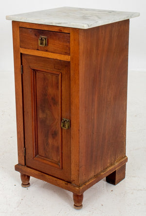 Early 20th Century Fruitwood Marble Top Nightstand (7581069050013)