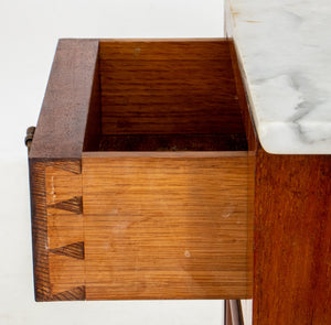 Early 20th Century Fruitwood Marble Top Nightstand (7581069050013)