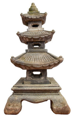 Large Cast Stone Pagoda Garden Ornament (7567209037981)