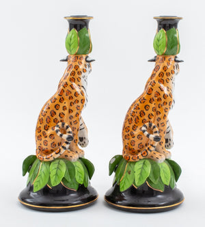 Pair of Lynn Chase "Jaguar Jungle" Candlesticks (7590307266717)