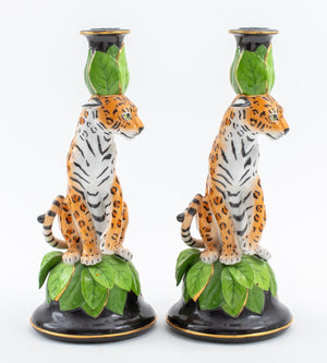 Pair of Lynn Chase "Jaguar Jungle" Candlesticks (7590307266717)