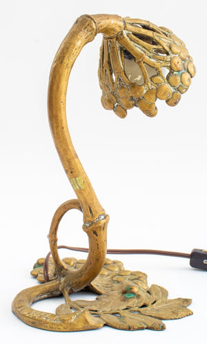 Art Nouveau Bronze Blackcurrant Branch Desk Lamp (7604130480285)