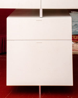 Postmodern White Laminate Credenza Desk (7614984355997)