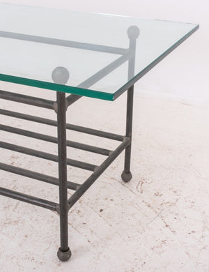 Industrial Style Wrought Iron and Glass Low Table (8006193316147)