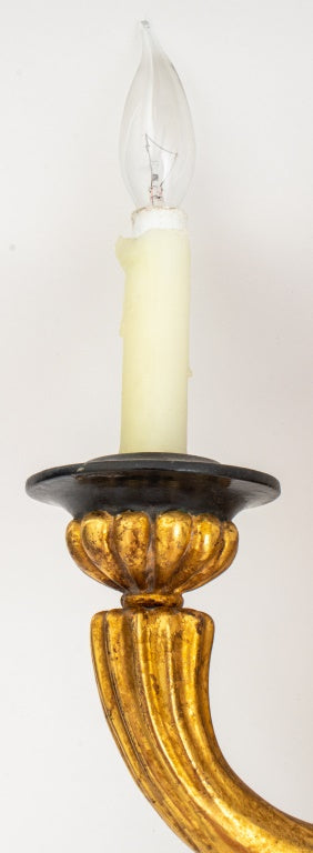 Art Deco Style Giltwood Two Light Sconces (8046887829811)
