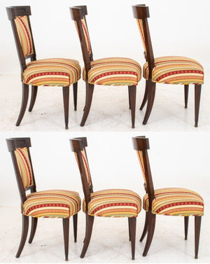 Neoclassical Upholstered Mahogany Dining Chair, 6 (8117050278195)