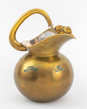 Mexican Mixed Metal Stone Inlaid Pitcher with Frog (8058440614195)