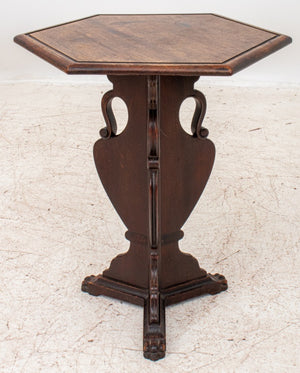 Renaissance Revival Hexagonal Mahogany Table (8052312375603)
