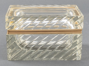 Mid-C. Modern Gilt Metal Cut Crystal Hinged Casket (8053380415795)