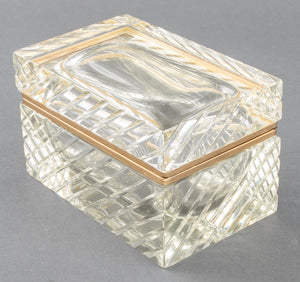 Mid-C. Modern Gilt Metal Cut Crystal Hinged Casket (8053380415795)