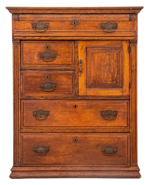 American Tiger Oak Chest of Drawers, circa 1900 (8080393863475)