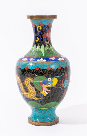 Chinese Cloisonne Enamel Vase & Center Bowls, Set of 3 (8220969533747)