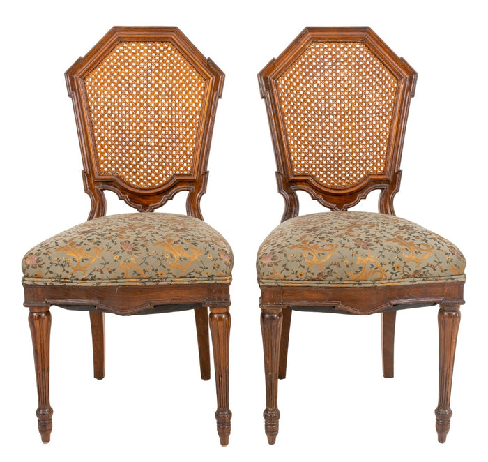 Victorian Upholstered Mahogany Side Chair, Pair