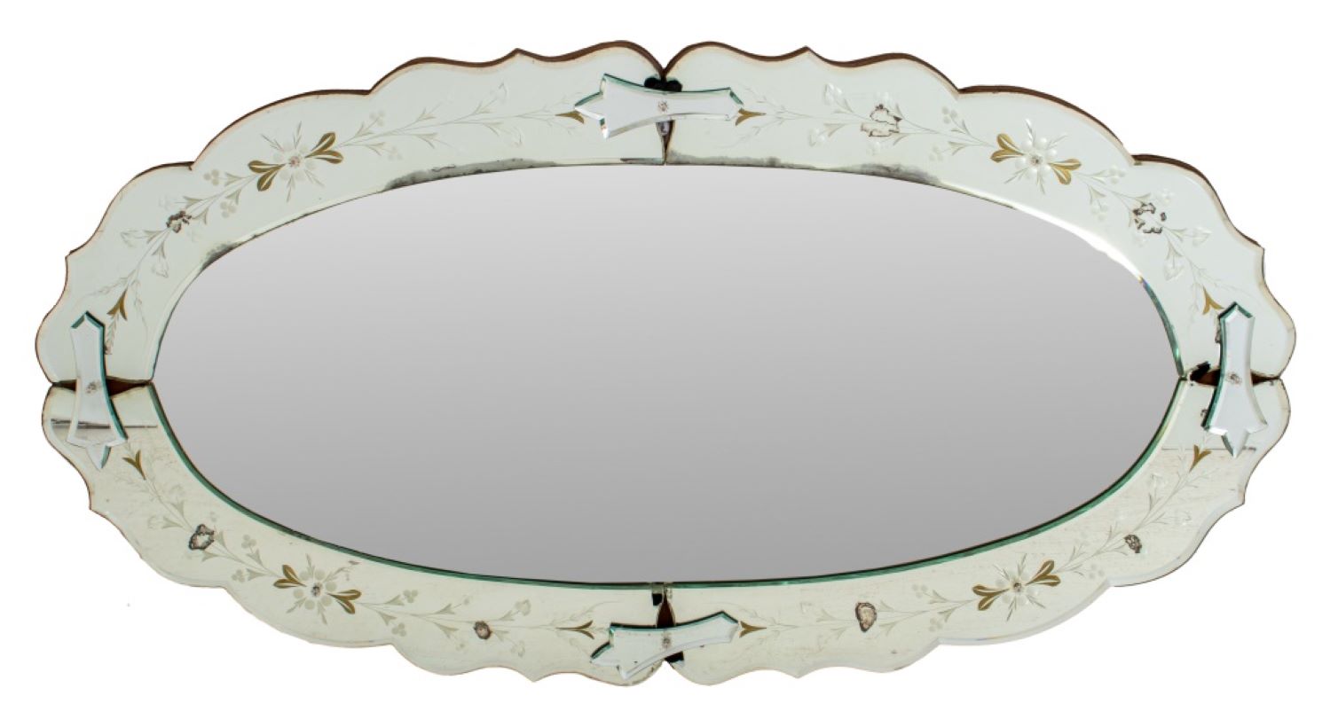 Vintage Ornate Venetian outlet Wall Mirror or Vanity Tray Etched Floral Cut Glass 14x10