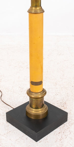 Mid-Century Brass and Parchment Floor Lamp (8118727442739)